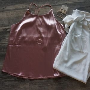 Blush | Satin Racer Back Tank